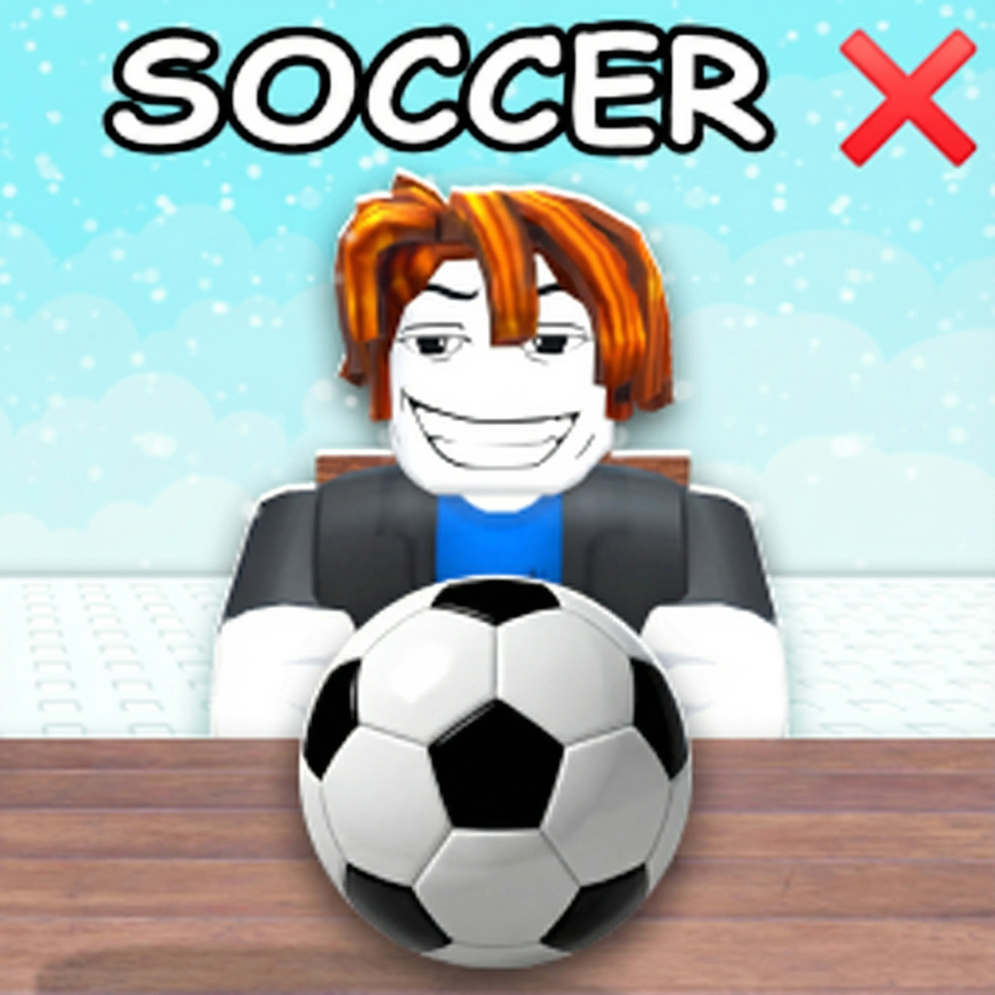 Bacon hair with a soccer ball infront