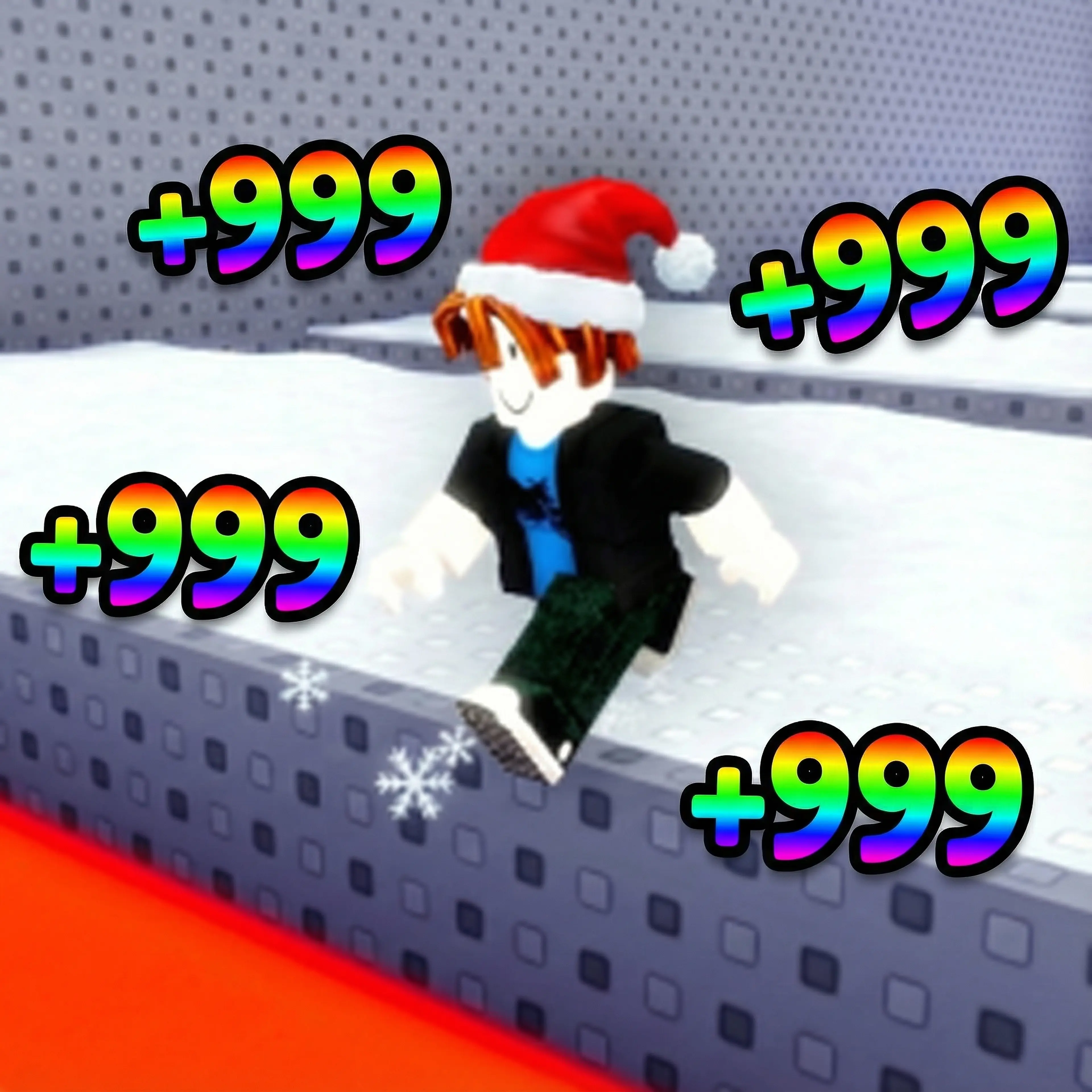 A bacon hair with +999 rainbow text around
